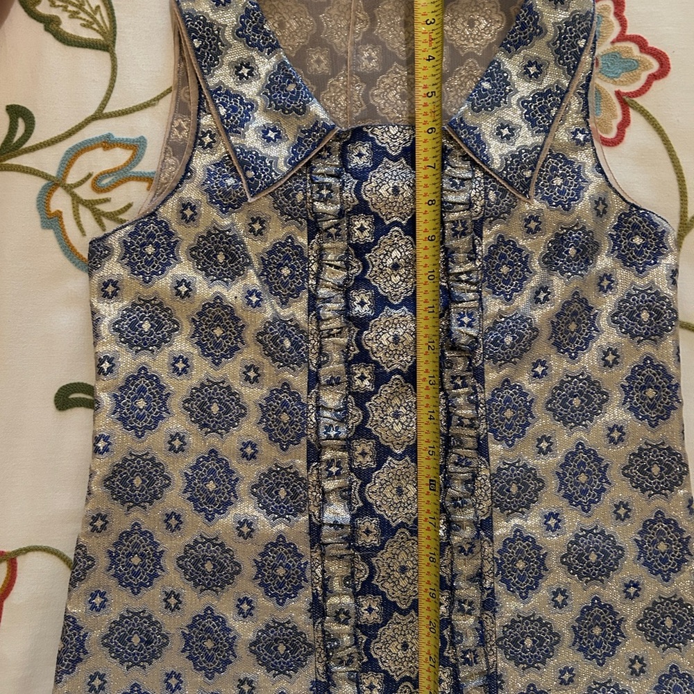 Prada size 42 Top Navy and Gold - Picture 13 of 14